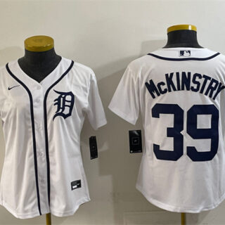 Youth Detroit Tigers #39 Zach McKinstry White Cool Base Stitched Baseball Jersey