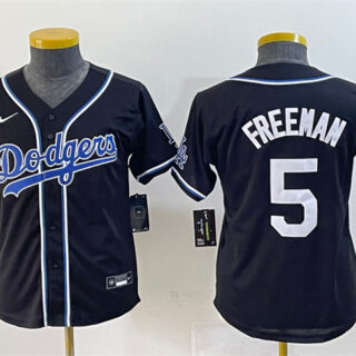 Youth Los Angeles Dodgers #5 Freddie Freeman Black Stitched Baseball Jersey