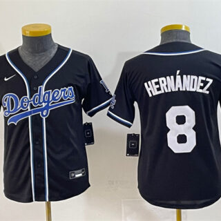 Youth Los Angeles Dodgers #8 Enrique Hernandez Black Stitched Baseball Jersey