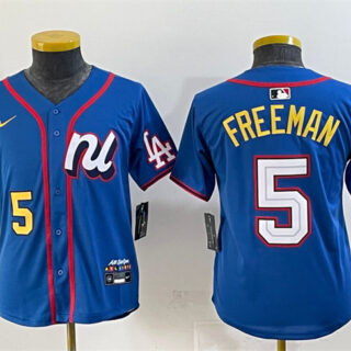 Youth National League #5 Freddie Freeman Blue 2025 All-Star Edition Limited Stitched Baseball Jersey