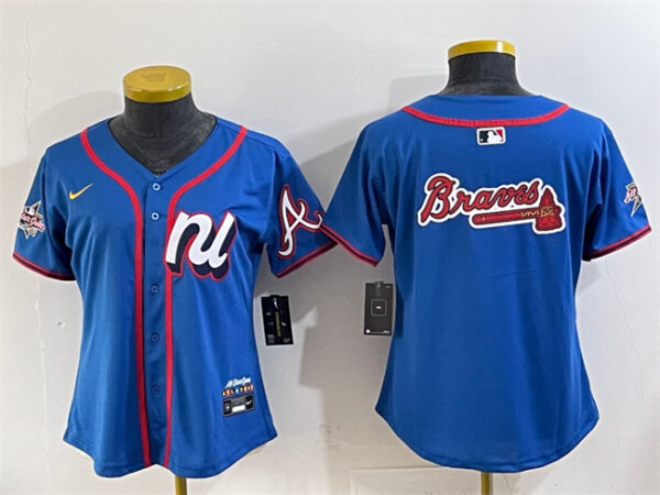 Youth National League Atlanta Braves Team Big Logo Blue 2025 All-Star Edition Limited Stitched Baseball Jersey
