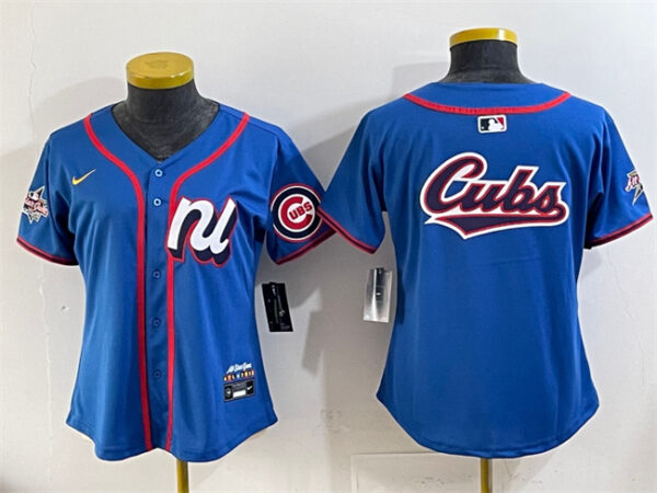 Youth National League Chicago Cubs Team Big Logo Blue 2025 All-Star Edition Limited Stitched Baseball Jersey