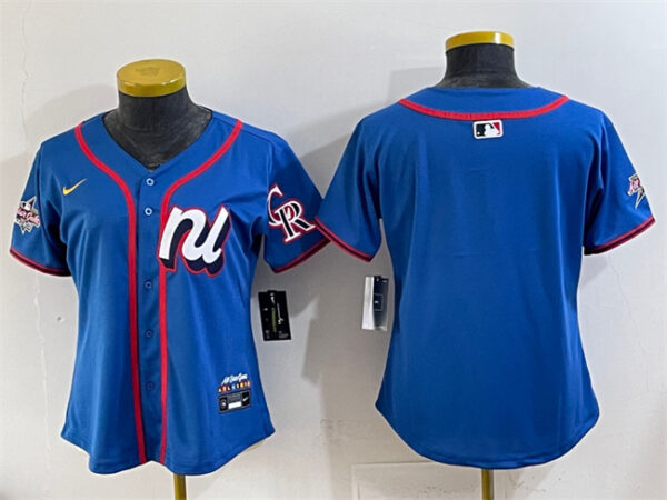 Youth National League Colorado Rockies Blank Blue 2025 All-Star Edition Limited Stitched Baseball Jersey
