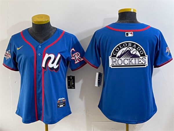Youth National League Colorado Rockies Team Big Logo Blue 2025 All-Star Edition Limited Stitched Baseball Jersey