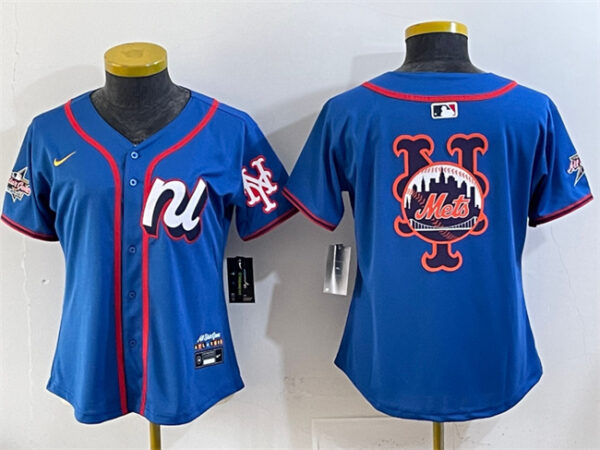 Youth National League New York Mets Team Big Logo Blue 2025 All-Star Edition Limited Stitched Baseball Jersey
