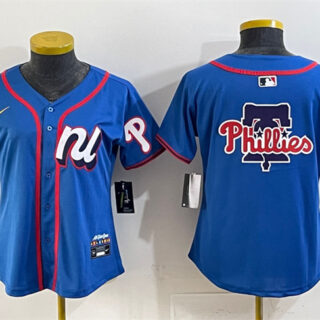 Youth National League Philadelphia Phillies Team Big Logo Blue 2025 All-Star Edition Limited Stitched Baseball Jersey