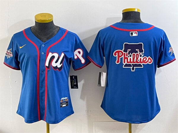 Youth National League Philadelphia Phillies Team Big Logo Blue 2025 All-Star Edition Limited Stitched Baseball Jersey