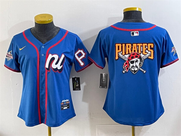 Youth National League Pittsburgh Pirates Team Big Logo Blue 2025 All-Star Edition Limited Stitched Baseball Jersey