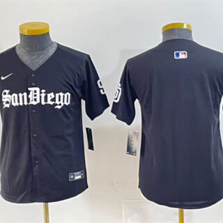 Youth San Diego Padres Blank Black Gothic Edition Vapor Limited Stitched Baseball Jersey