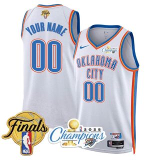 Custom Men's Oklahoma City Thunder 2024-25 Champions Association Jersey All Stitched