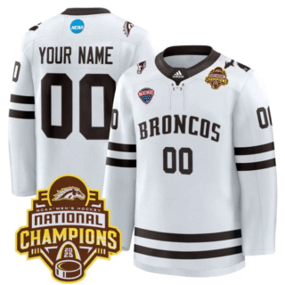 Custom Western Michigan Broncos 2025 National Champions Patch Premium White Jersey All Stitched