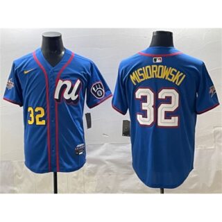 Men's National League #32 Jacob Misiorowski Blue 2025 All-Star Edition Limited Stitched Baseball Jersey