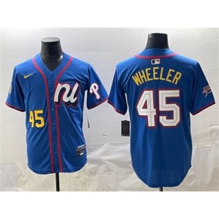 Men's National League #45 Zack Wheeler Blue 2025 All-Star Edition Limited Stitched Baseball Jersey