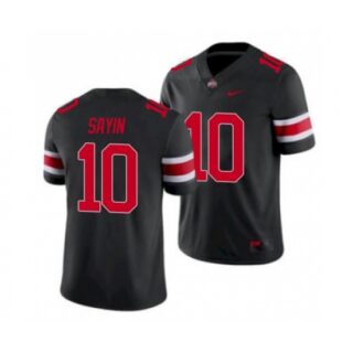 Men's Ohio State Buckeyes #10 JULIAN SAYIN Black Game Jersey