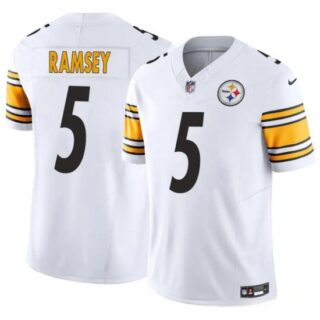 Youth Pittsburgh Steelers #5 Jalen Ramsey White 2023 F.U.S.E. Vapor Untouchable Limited Football Stitched Jersey