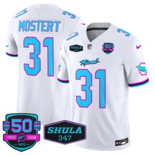 Men's Raheem Mostert #31 Miami Dolphins Miami Vice White Vapor Limited Jersey