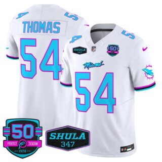 Men's Zach Thomas #54 Miami Dolphins Miami Vice White Vapor Limited Jersey