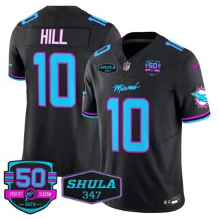 Men's Tyreek Hill #10 Miami Dolphins Miami Vice Black Vapor Limited Jersey