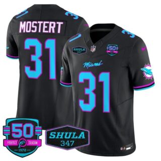 Men's Raheem Mostert #31 Miami Dolphins Miami Vice Black Vapor Limited Jersey