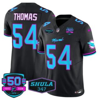 Men's Zach Thomas #54 Miami Dolphins Miami Vice Black Vapor Limited Jersey