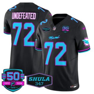 Men's Undefeated #72 Miami Dolphins Miami Vice Black Vapor Limited Jersey