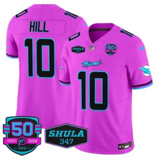 Men's Tyreek Hill #10 Miami Dolphins Miami Vice Pink Vapor Limited Jersey