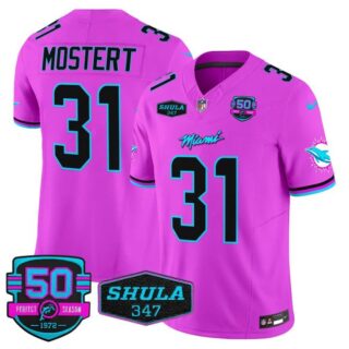 Men's Raheem Mostert #31 Miami Dolphins Miami Vice Pink Vapor Limited Jersey
