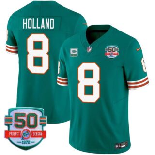 Men's Jevon Holland #8 Miami Dolphins Miami Vice Aqua Vapor Limited Jersey