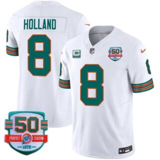 Men's Jevon Holland #8 Miami Dolphins Miami Vice White Vapor Limited Jersey
