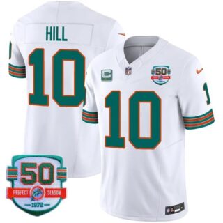 Men's Tyreek Hill #10 Miami Dolphins Miami Vice Aqua White Vapor Limited Jersey