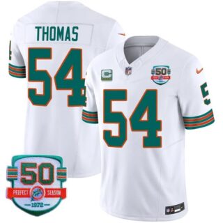 Men's Zach Thomas #54 Miami Dolphins Miami Vice White Vapor Limited Jersey