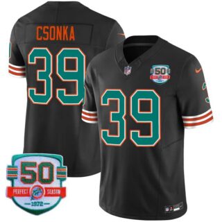 Men's Larry Csonka #39 Miami Dolphins Miami Vice Black Vapor Limited Jersey