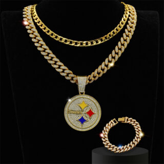 Pittsburgh Steelers Pendant and Necklace Gold
