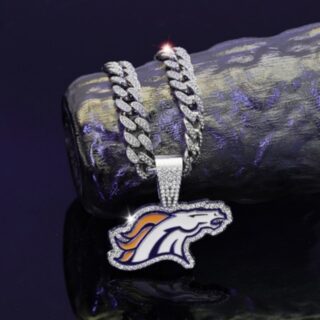 Broncos 20inch Necklace Silver