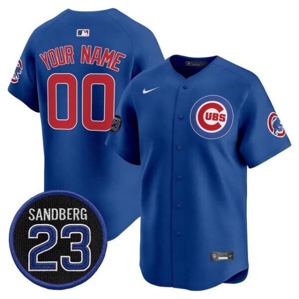 Custom Chicago Cubs 'Ryne Sandberg Tribute' Vapor Premier Limited Custom Jersey V2 - All Stitched Royal