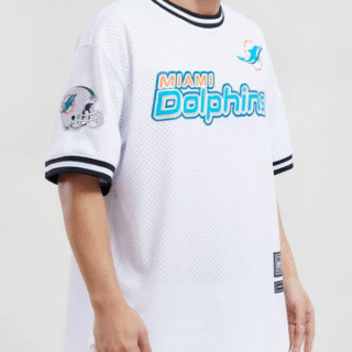 Custom Men's NFL Miami Dolphins Jersey LOGO CLASSIC MESH BUTTON UP SHIRT White