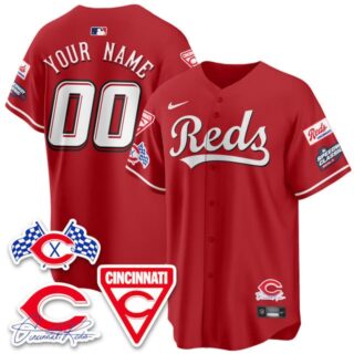 Custom Men's Cincinnati Reds 2025 Speedway Limited Jersey V2 - All Stitched Red