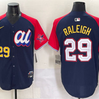 Men's American League #29 Cal Raleigh Navy Red Alternate 2025 All-Star Edition Limited Stitched Baseball Jersey