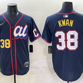 Men's American League #38 Steven Kwan Navy 2025 All-Star Edition Limited Stitched Baseball Jersey