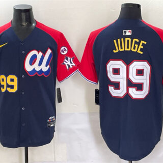 Men's American League #99 Aaron Judge Navy Red Alternate 2025 All-Star With Patch Edition Limited Stitched Baseball Jersey