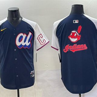Men's American League Cleveland Guardians Team Big Logo Navy Alternate 2025 All-Star Edition Limited Stitched Baseball Jersey