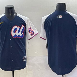 Men's American League Seattle Mariners Blank Navy Alternate 2025 All-Star Edition Limited Stitched Baseball Jersey