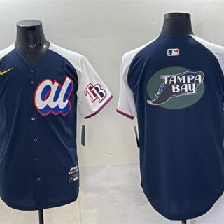 Men's American League Tampa Bay Rays Team Big Logo Navy Alternate 2025 All-Star Edition Limited Stitched Baseball Jersey