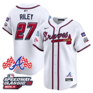 Men's Atlanta Braves #27 Austin Riley 2025 Speedway Classic Limited Jersey V1 All Stitched