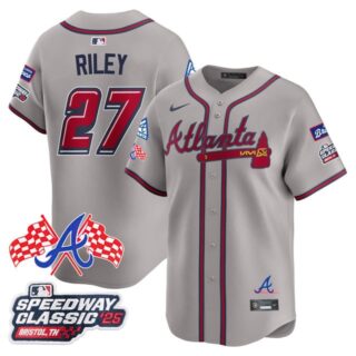 Men's Atlanta Braves #27 Austin Riley 2025 Speedway Classic Limited Jersey V1 All Stitched
