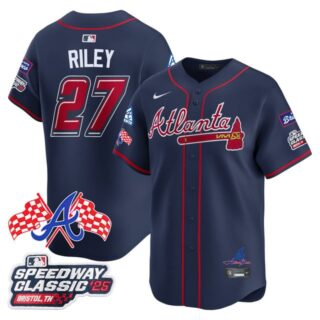 Men's Atlanta Braves #27 Austin Riley 2025 Speedway Classic Limited Jersey V1 All Stitched