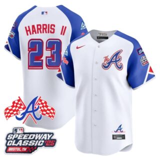 Men's Atlanta Braves #23 Michael Harris II 2025 Speedway Classic Limited Jersey V1 All Stitched