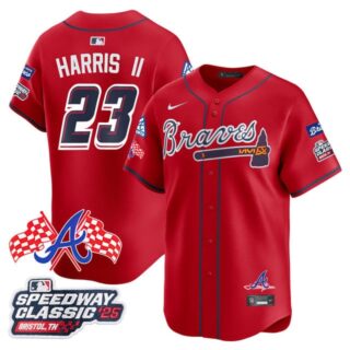 Men's Atlanta Braves #23 Michael Harris II 2025 Speedway Classic Limited Jersey V1 All Stitched