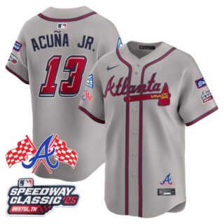 Men's Atlanta Braves #13 Ronald Acuna Jr. 2025 Speedway Classic Limited Jersey V1 All Stitched