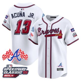 Men's Atlanta Braves #13 Ronald Acuna Jr. 2025 Speedway Classic Limited Jersey V1 All Stitched